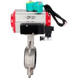 Disc rotary valves Elephant WBV3131E-2W-Fb-H DN50-250 16 bar body - 304 stainless steel, disc - 304 stainless steel, seal - EPDM, with pneumatic actuator PA-DA-XXX, pneumatic distributor 4M310-08 24V and ALS200D magnetic switch