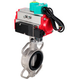 Disc rotary valves Elephant WBV3131E-2W-Fb-H DN50-250 16 bar body - 304 stainless steel, disc - 304 stainless steel, seal - EPDM, with pneumatic actuator PA-DA-XXX, pneumatic distributor 4M310-08 24V and ALS200D magnetic switch
