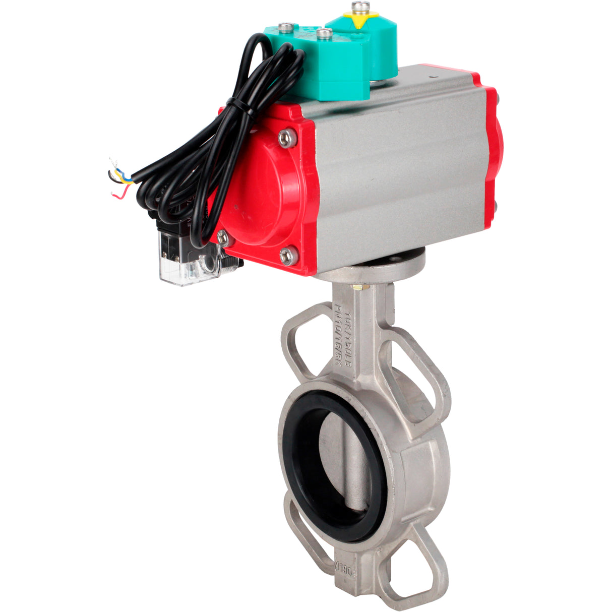 Disc rotary valves Elephant WBV3131E-2W-Fb-H DN50-250 16 bar body - 304 stainless steel, disc - 304 stainless steel, seal - EPDM, with pneumatic actuator PA-DA-XXX, pneumatic distributor 4M310-08 24V and ALS200D magnetic switch