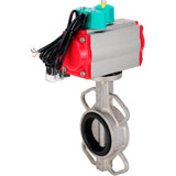 Disc rotary valves Elephant WBV3131E-2W-Fb-H DN50-250 16 bar body - 304 stainless steel, disc - 304 stainless steel, seal - EPDM, with pneumatic actuator PA-DA-XXX, pneumatic distributor 4M310-08 24V and ALS200D magnetic switch
