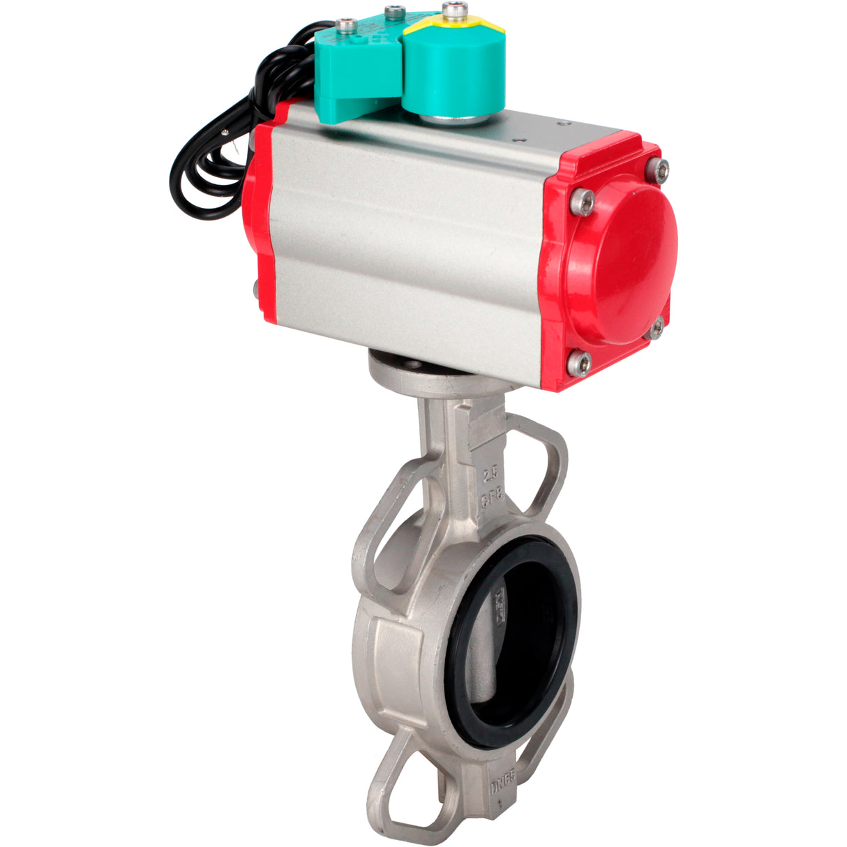 Disc rotary valves Elephant WBV3131E-2W-Fb-H DN50-250 16 bar body - 304 stainless steel, disc - 304 stainless steel, seal - EPDM, with pneumatic actuator PA-DA-XXX, pneumatic distributor 4M310-08 24V and ALS200D magnetic switch