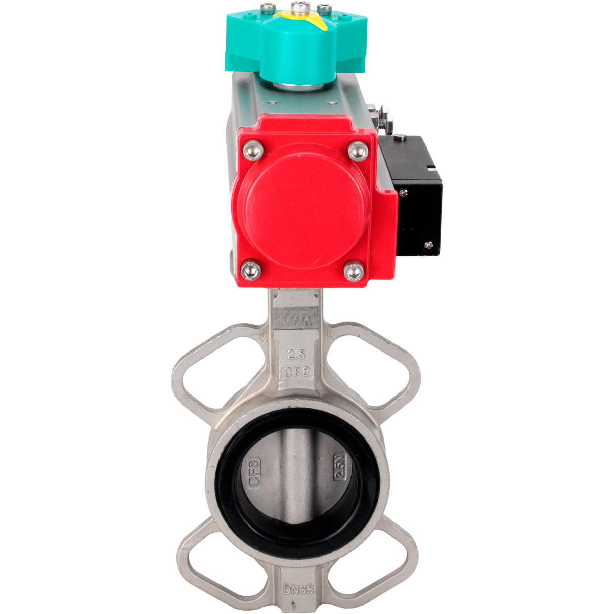 Disc rotary valves Elephant WBV3131E-2W-Fb-H DN50-250 16 bar body - 304 stainless steel, disc - 304 stainless steel, seal - EPDM, with pneumatic actuator PA-DA-XXX, pneumatic distributor 4M310-08 24V and ALS200D magnetic switch