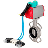 Disc rotary valves Elephant WBV3131E-2W-Fb-H DN50-250 16 bar body - 304 stainless steel, disc - 304 stainless steel, seal - EPDM, with pneumatic actuator PA-DA-XXX, pneumatic distributor 4V320-08 220V and ALS200D magnetic switch