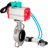 Disc rotary valves Elephant WBV3131E-2W-Fb-H DN50-250 16 bar body - 304 stainless steel, disc - 304 stainless steel, seal - EPDM, with pneumatic actuator PA-DA-XXX, pneumatic distributor 4V320-08 220V and ALS200D magnetic switch