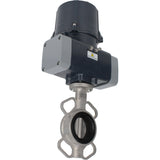 Butterfly valves Elephant WBV3131V-2W-Fb-H interflanged, body - stainless steel 304, disc - stainless steel 304, seal - Viton, with electric quarter turn actuator Elephant QTSA-N-EM-O0-220VAC