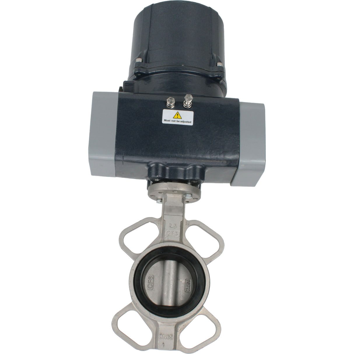 Butterfly valves Elephant WBV3131N-2W-Fb-H interflanged, body - stainless steel 304, disc - stainless steel 304, seal - NBR, with electric quarter turn actuator Elephant QTSA-N-EM-O0-220VAC