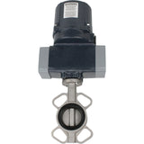 Butterfly valves Elephant WBV3131N-2W-Fb-H interflanged, body - stainless steel 304, disc - stainless steel 304, seal - NBR, with electric quarter turn actuator Elephant QTSA-N-EM-O0-220VAC