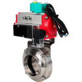 Disc rotary valves Elephant WBV3131E-2W-T-H DN15-100 10 bar threaded, food-grade stainless steel 304, seal - EPDM, with pneumatic actuator PA-DA-XXX, pneumatic distributor 4M310-08 24V and ALS200D magnetic switch