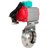 Disc rotary valves Elephant WBV3131E-2W-T-H DN15-100 10 bar threaded, food-grade stainless steel 304, seal - EPDM, with pneumatic actuator PA-DA-XXX, pneumatic distributor 4M310-08 24V and ALS200D magnetic switch