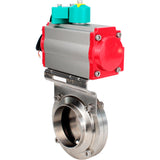 Disc rotary valves Elephant WBV3131E-2W-T-H DN15-100 10 bar threaded, food-grade stainless steel 304, seal - EPDM, with pneumatic actuator PA-DA-XXX, pneumatic distributor 4M310-08 24V and ALS200D magnetic switch