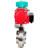 Disc rotary valves Elephant WBV3131E-2W-T-H DN15-100 10 bar threaded, food-grade stainless steel 304, seal - EPDM, with pneumatic actuator PA-DA-XXX, pneumatic distributor 4M310-08 24V and ALS200D magnetic switch