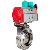 Disc rotary valves Elephant WBV3131E-2W-T-H DN15-100 10 bar threaded, food-grade stainless steel 304, seal - EPDM, with pneumatic drive PA-DA-XXX and ALS200D magnetic switch