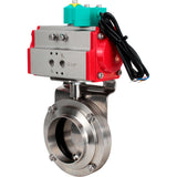 Disc rotary valves Elephant WBV3131E-2W-T-H DN15-100 10 bar threaded, food-grade stainless steel 304, seal - EPDM, with pneumatic drive PA-DA-XXX and ALS200D magnetic switch