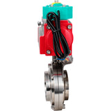 Disc rotary valves Elephant WBV3131E-2W-T-H DN15-100 10 bar threaded, food-grade stainless steel 304, seal - EPDM, with pneumatic drive PA-DA-XXX and ALS200D magnetic switch