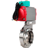 Disc rotary valves Elephant WBV3131E-2W-T-H DN15-100 10 bar threaded, food-grade stainless steel 304, seal - EPDM, with pneumatic drive PA-DA-XXX and ALS200D magnetic switch