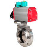Disc rotary valves Elephant WBV3131E-2W-T-H DN15-100 10 bar threaded, food-grade stainless steel 304, seal - EPDM, with pneumatic drive PA-DA-XXX and ALS200D magnetic switch