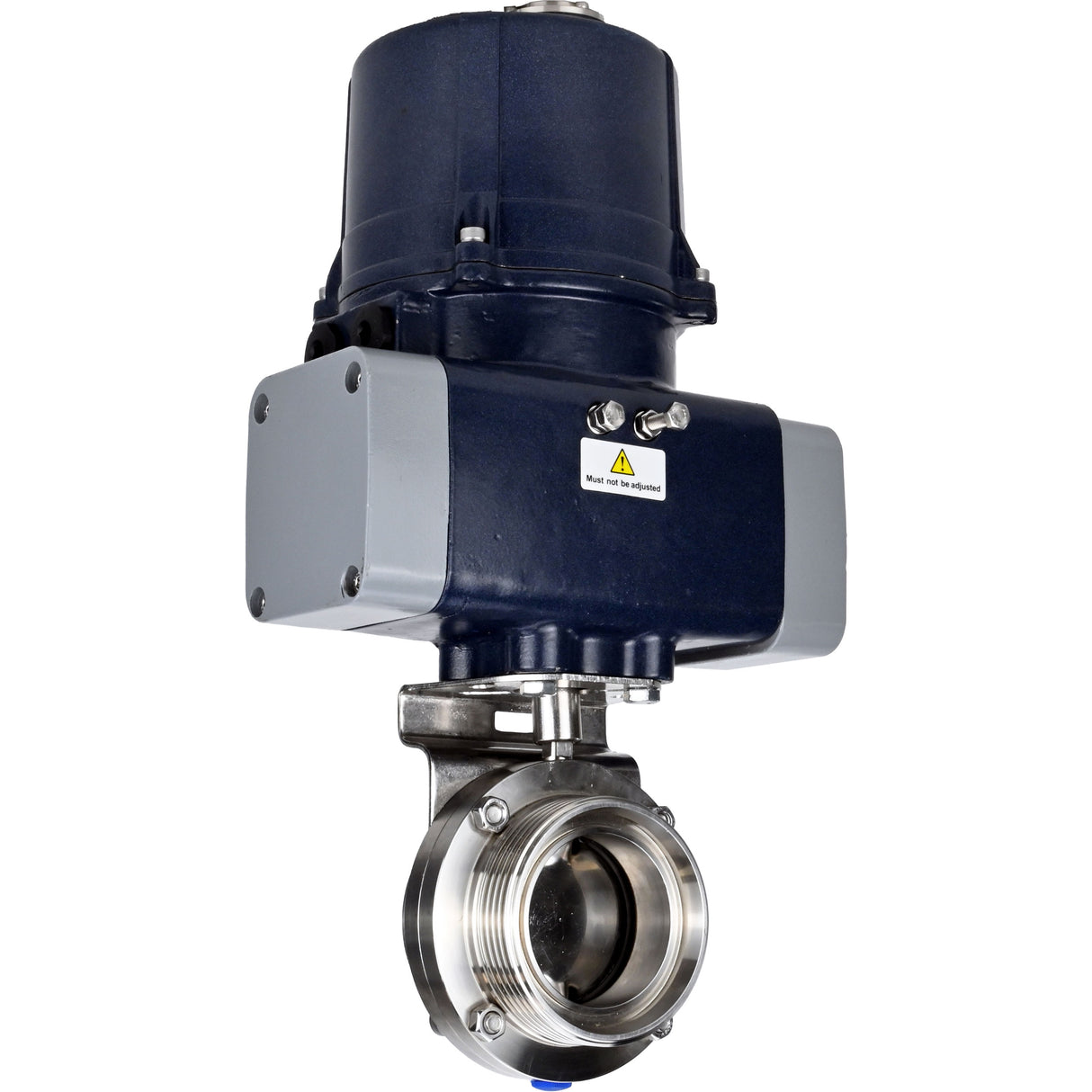 Butterfly valves Elephant WBV3131E-2W-T-H threaded, body - food grade stainless steel AISI 304, disc - stainless steel AISI 304, seal - EPDM, with electric quarter turn actuator Elephant QTSA-N-EM-O0-220VAC