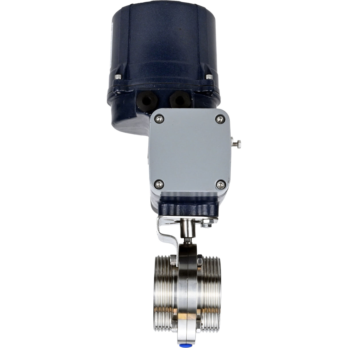 Butterfly valves Elephant WBV3131E-2W-T-H threaded, body - food grade stainless steel AISI 304, disc - stainless steel AISI 304, seal - EPDM, with electric quarter turn actuator Elephant QTSA-N-EM-O0-220VAC