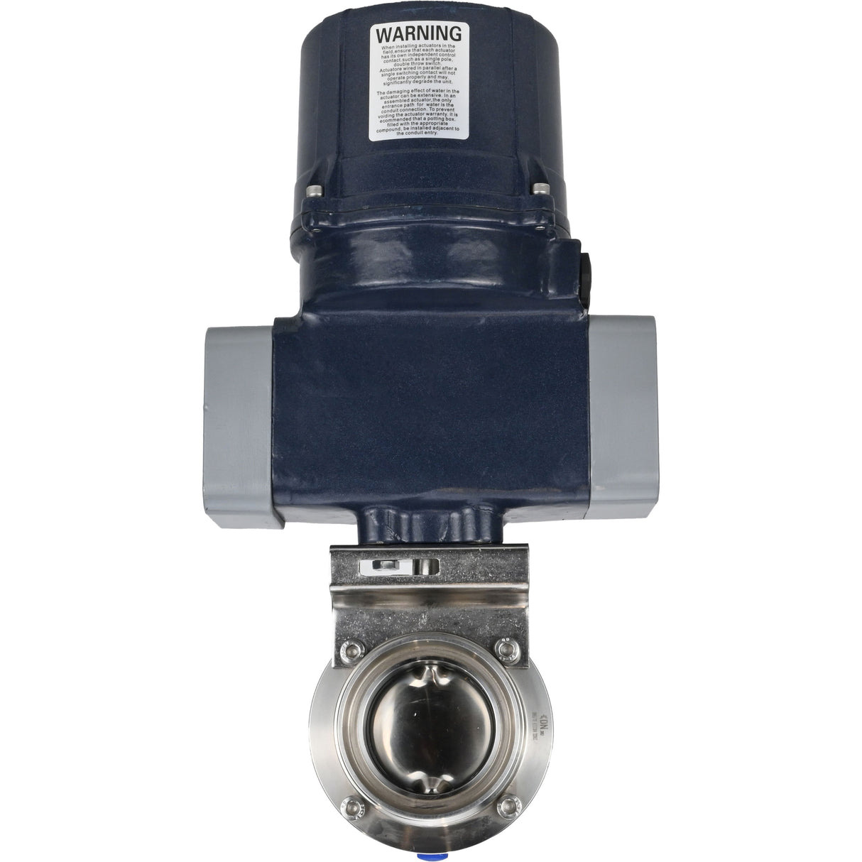 Butterfly valves Elephant WBV3131E-2W-T-H threaded, body - food grade stainless steel AISI 304, disc - stainless steel AISI 304, seal - EPDM, with electric quarter turn actuator Elephant QTSA-N-EM-O0-220VAC