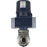 Butterfly valves Elephant WBV3131E-2W-T-H threaded, body - food grade stainless steel AISI 304, disc - stainless steel AISI 304, seal - EPDM, with electric quarter turn actuator Elephant QTSA-N-EM-O0-220VAC