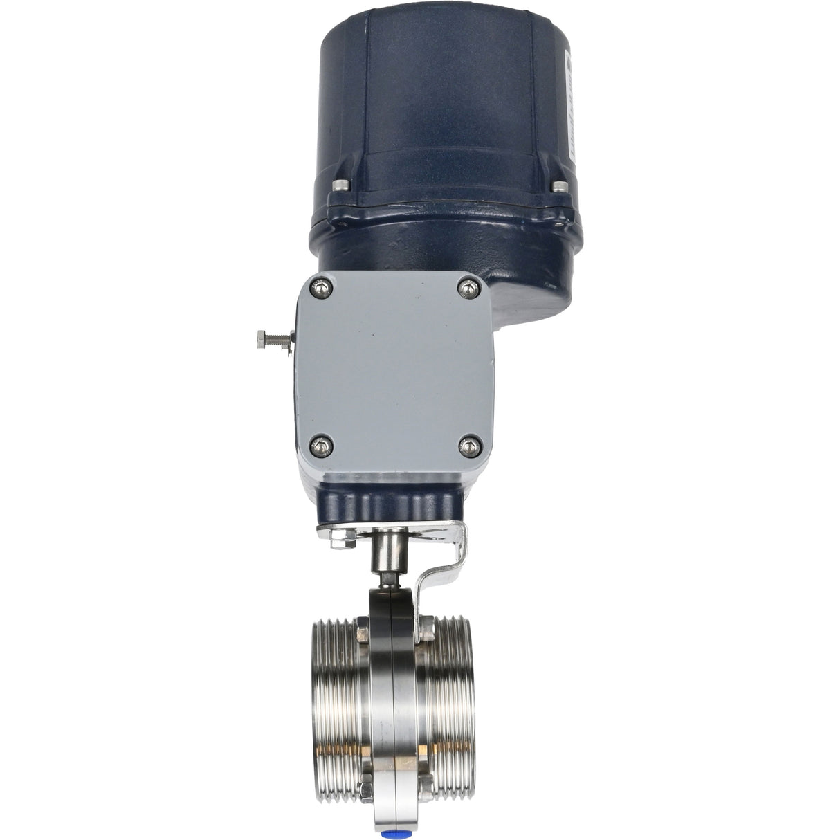 Butterfly valves Elephant WBV3131E-2W-T-H threaded, body - food grade stainless steel AISI 304, disc - stainless steel AISI 304, seal - EPDM, with electric quarter turn actuator Elephant QTSA-N-EM-O0-220VAC