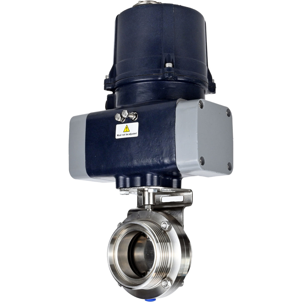 Butterfly valves Elephant WBV3131E-2W-T-H threaded, body - food grade stainless steel AISI 304, disc - stainless steel AISI 304, seal - EPDM, with electric quarter turn actuator Elephant QTSA-N-EM-O0-220VAC
