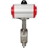 Vanne papillon d'eau Elephant WBV3131P-2W-Fb-H, matériau du corps - Acier inoxydable AISI 304, matériau du disque - Acier inoxydable AISI 304, joint - PTFE, actionneur pneumatique PA-SA avec ressorts de rappel, 4M310-08 24V
