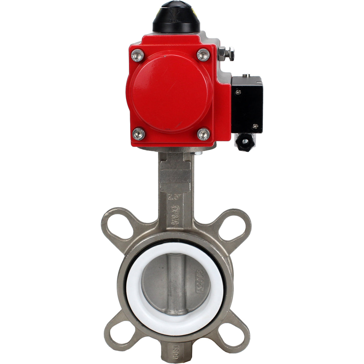 Vanne papillon d'eau Elephant WBV3131P-2W-Fb-H, matériau du corps - Acier inoxydable AISI 304, matériau du disque - Acier inoxydable AISI 304, joint - PTFE, actionneur pneumatique PA-DA double action, 4M310-08 220V