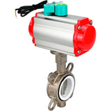 Disc rotary valves Elephant WBV3131P-2W-Fb-H DN50-250 16 bar body - 304 stainless steel, disc - 304 stainless steel, seal - PTFE, with pneumatic actuator PA-DA-XXX, pneumatic distributor 4M310-08 24V and ALS200D magnetic switch