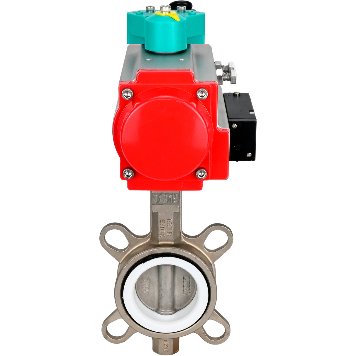 Disc rotary valves Elephant WBV3131P-2W-Fb-H DN50-250 16 bar body - 304 stainless steel, disc - 304 stainless steel, seal - PTFE, with pneumatic actuator PA-DA-XXX, pneumatic distributor 4M310-08 24V and ALS200D magnetic switch