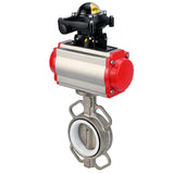 Vanne papillon d'eau Elephant WBV3131P-2W-Fb-H, matériau du corps - Acier inoxydable AISI 304, matériau du disque - Acier inoxydable AISI 304, joint - PTFE, actionneur pneumatique PA-SA avec ressorts de rappel, 4M310-08 24V, BKV APL-210N