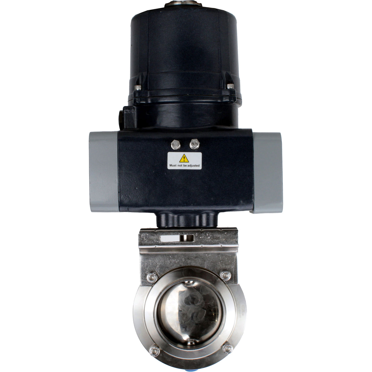 Butterfly valves Elephant WBV3131S-2W-C-H clumpy, body - food grade stainless steel AISI 304, disc - stainless steel AISI 304, seal - Silicon, with electric quarter turn actuator Elephant QTSA-N-EM-O0-220VAC