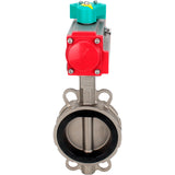 Water Butterfly Valve Elephant WBV3232V-2W-Fb-H DN50-300 16 bar case - 316L stainless steel, disc - 316L stainless steel, seal - Viton, with pneumatic drive PA-DA-XXX and ALS200D magnetic switch