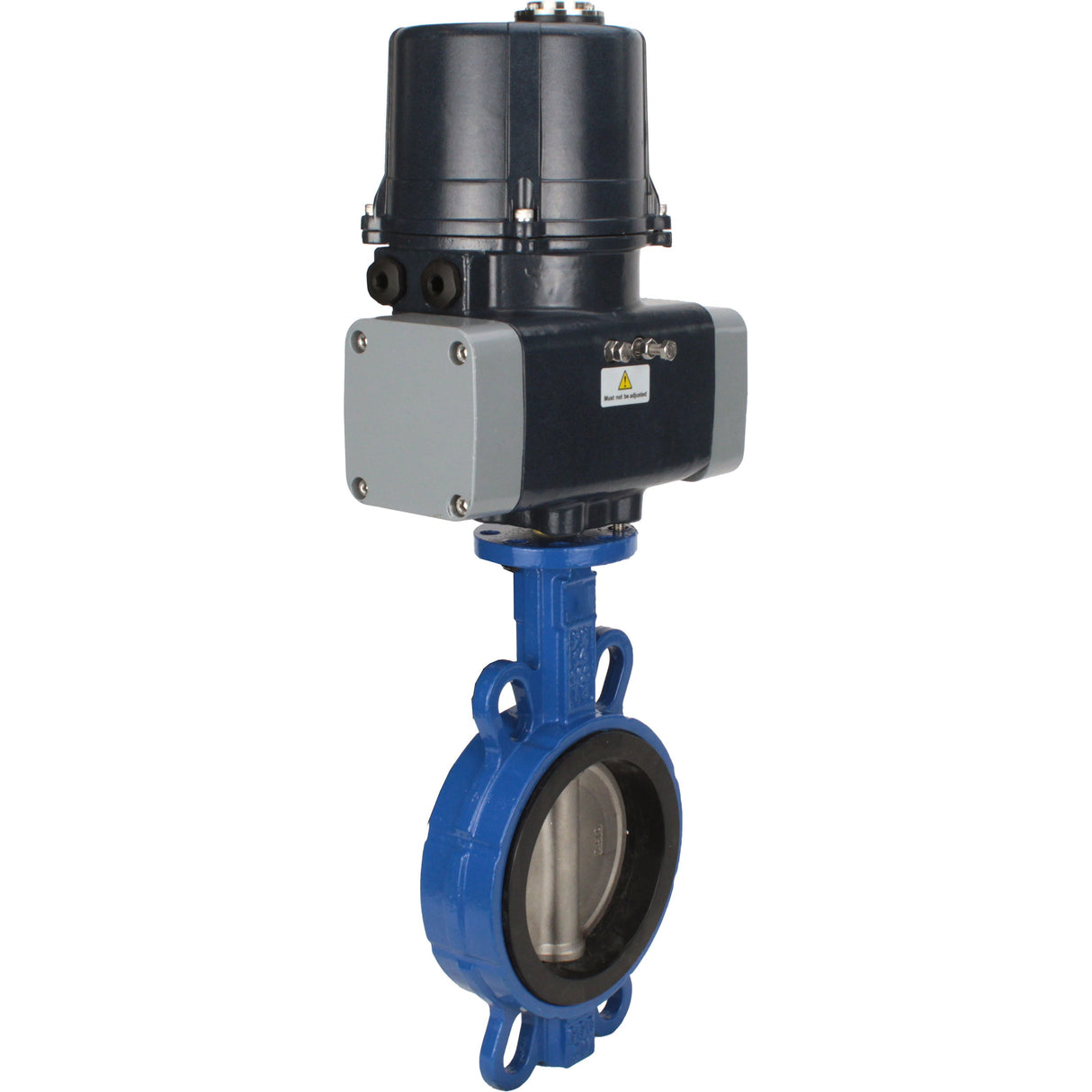 Butterfly valves Elephant WBV3432V-2W-Fb-H interflanged, body - WCB carbon steel, disc - stainless steel 316L, seal - Viton, with electric quarter turn actuator Elephant QTSA-N-EM-O0-220VAC