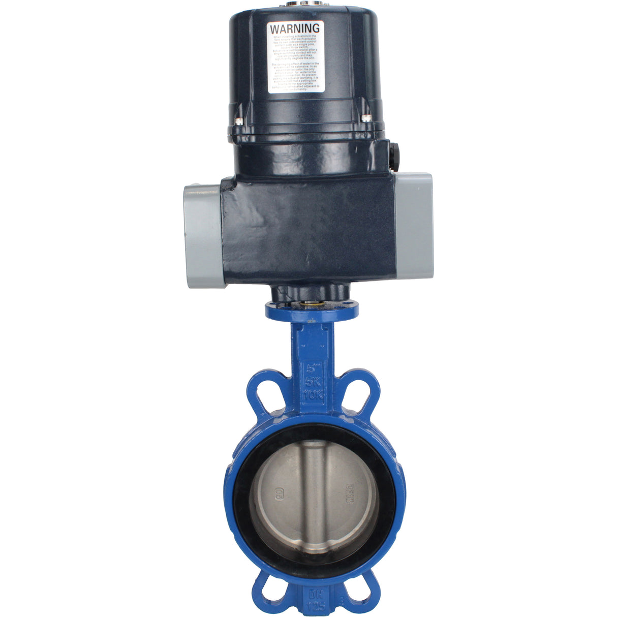 Butterfly valves Elephant WBV3432N-2W-Fb-H interflanged, body - WCB carbon steel, disc - stainless steel 316L, seal - NBR, with electric quarter turn actuator Elephant QTSA-N-EM-O0-220VAC