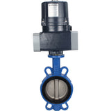 Butterfly valves Elephant WBV3432N-2W-Fb-H interflanged, body - WCB carbon steel, disc - stainless steel 316L, seal - NBR, with electric quarter turn actuator Elephant QTSA-N-EM-O0-220VAC