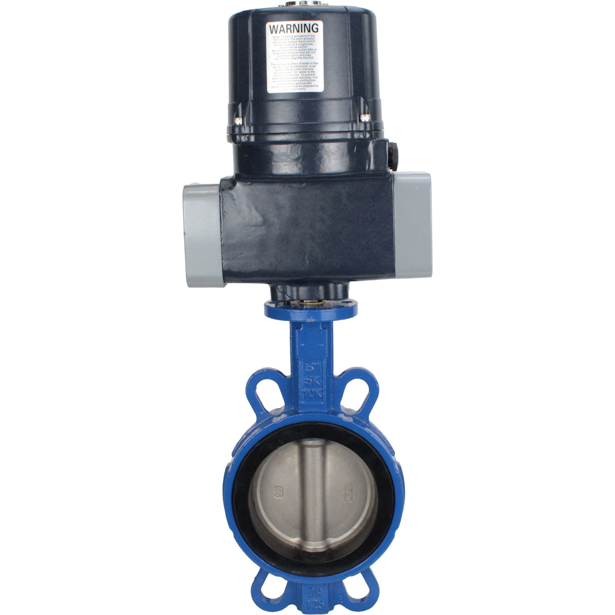 Butterfly valves Elephant WBV3432N-2W-Fb-H interflanged, body - WCB carbon steel, disc - stainless steel 316L, seal - NBR, with electric quarter turn actuator Elephant QTSA-N-EM-O0-220VAC