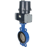 Butterfly valves Elephant WBV3432V-2W-Fb-H interflanged, body - WCB carbon steel, disc - stainless steel 316L, seal - Viton, with electric quarter turn actuator Elephant QTSA-N-EM-O0-220VAC