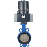Butterfly valves Elephant WBV3432N-2W-Fb-H interflanged, body - WCB carbon steel, disc - stainless steel 316L, seal - NBR, with electric quarter turn actuator Elephant QTSA-N-EM-O0-220VAC