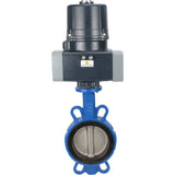 Butterfly valves Elephant WBV3432N-2W-Fb-H interflanged, body - WCB carbon steel, disc - stainless steel 316L, seal - NBR, with electric quarter turn actuator Elephant QTSA-N-EM-O0-220VAC