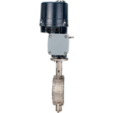 Butterfly valves Elephant WBV3232P-2W-Fb-H interflanged, body - stainless steel AISI 316L, disc - stainless steel 316L, seal - PTFE, with electric quarter turn actuator Elephant QTSA-N-EM-O0-220VAC