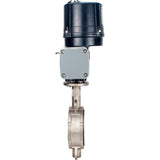 Butterfly valves Elephant WBV3232P-2W-Fb-H interflanged, body - stainless steel AISI 316L, disc - stainless steel 316L, seal - PTFE, with electric quarter turn actuator Elephant QTSA-N-EM-O0-220VAC