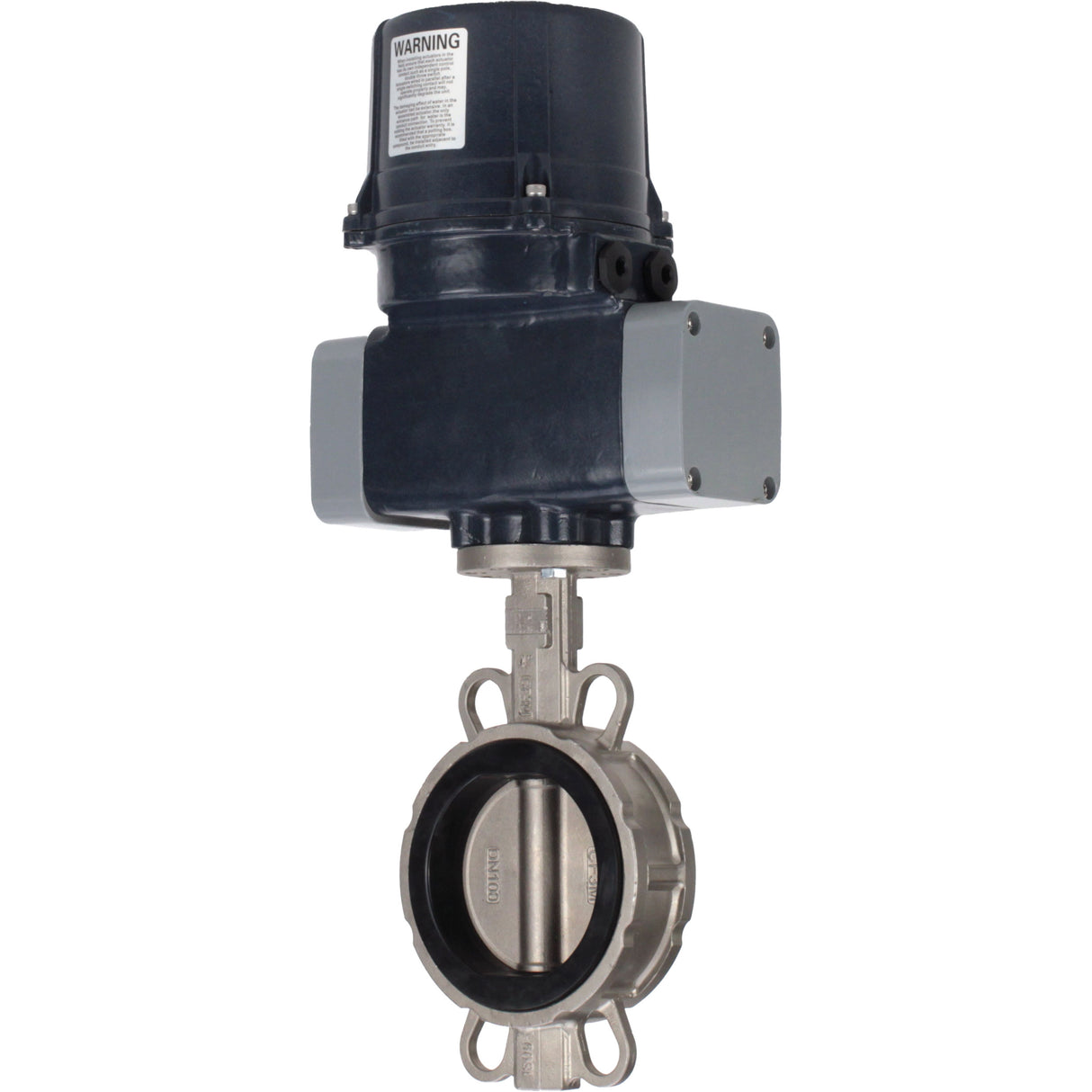 Butterfly valves Elephant WBV3232E-2W-Fb-H interflanged, body - stainless steel AISI 316L, disc - stainless steel 316L, seal - EPDM, with electric quarter turn actuator Elephant QTSA-N-EM-O0-220VAC