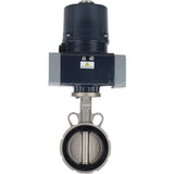 Butterfly valves Elephant WBV3232E-2W-Fb-H interflanged, body - stainless steel AISI 316L, disc - stainless steel 316L, seal - EPDM, with electric quarter turn actuator Elephant QTSA-N-EM-O0-220VAC