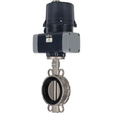 Butterfly valves Elephant WBV3232E-2W-Fb-H interflanged, body - stainless steel AISI 316L, disc - stainless steel 316L, seal - EPDM, with electric quarter turn actuator Elephant QTSA-N-EM-O0-220VAC