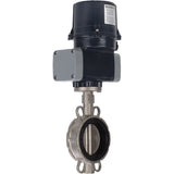 Butterfly valves Elephant WBV3232E-2W-Fb-H interflanged, body - stainless steel AISI 316L, disc - stainless steel 316L, seal - EPDM, with electric quarter turn actuator Elephant QTSA-N-EM-O0-220VAC
