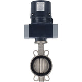 Butterfly valves Elephant WBV3232E-2W-Fb-H interflanged, body - stainless steel AISI 316L, disc - stainless steel 316L, seal - EPDM, with electric quarter turn actuator Elephant QTSA-N-EM-O0-220VAC