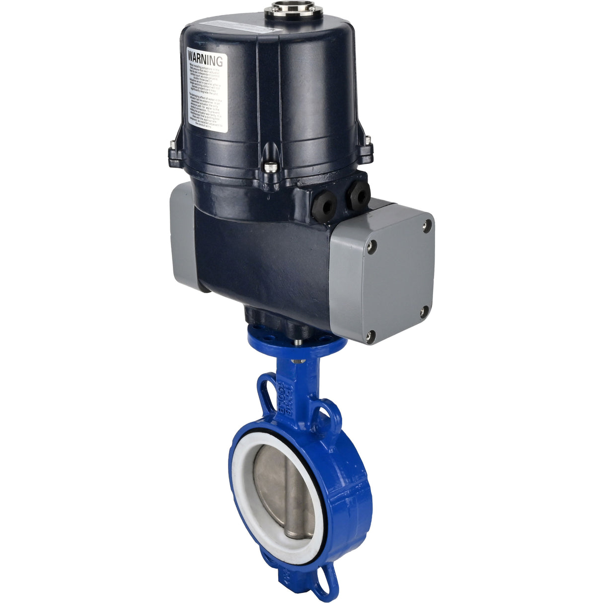 Butterfly valves Elephant WBV3432P-2W-Fb-H interflanged, body - WCB carbon steel, disc - stainless steel 316L, seal - PTFE, with electric quarter turn actuator Elephant QTSA-N-EM-O0-220VAC