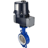 Butterfly valves Elephant WBV3432P-2W-Fb-H interflanged, body - WCB carbon steel, disc - stainless steel 316L, seal - PTFE, with electric quarter turn actuator Elephant QTSA-N-EM-O0-220VAC