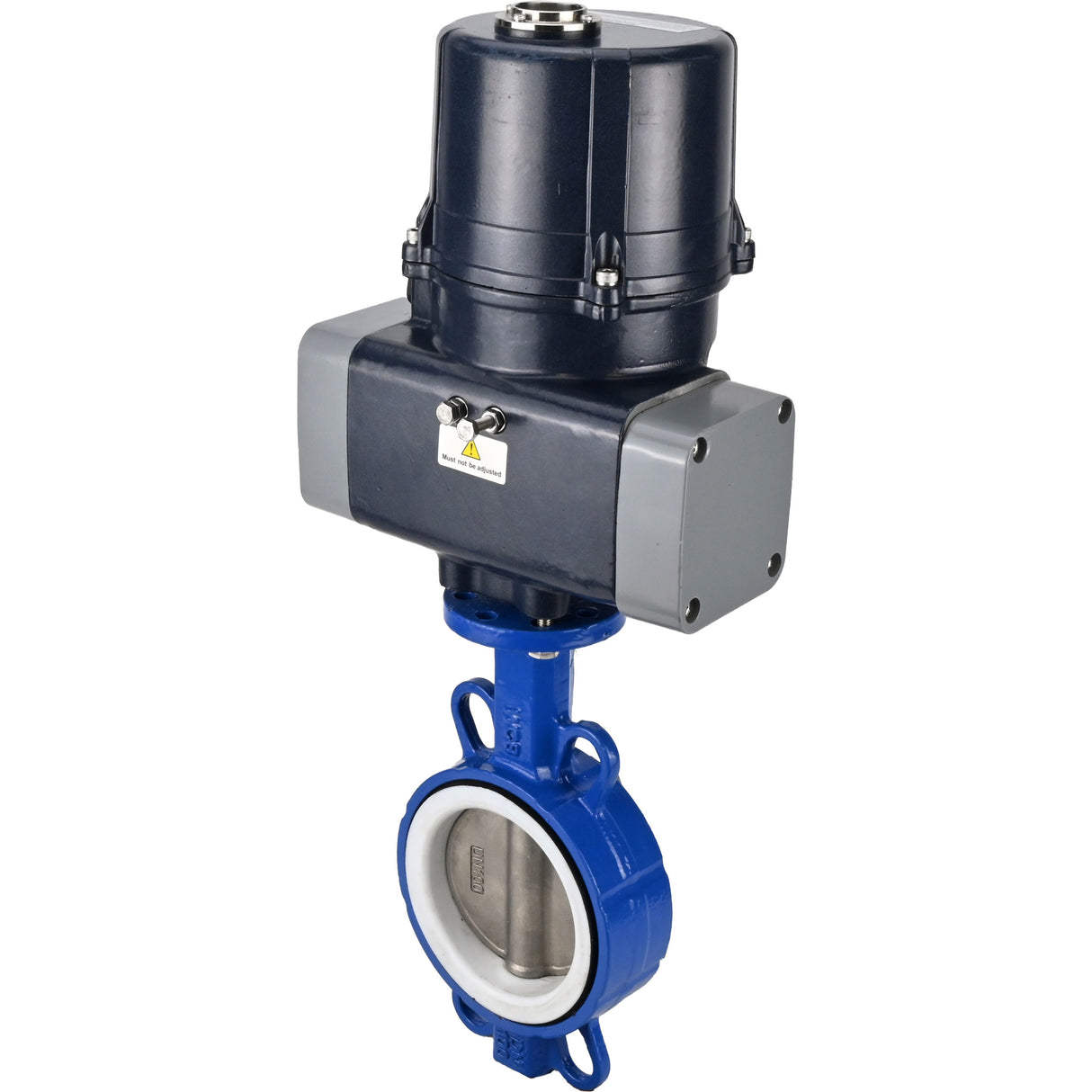 Butterfly valves Elephant WBV3432P-2W-Fb-H interflanged, body - WCB carbon steel, disc - stainless steel 316L, seal - PTFE, with electric quarter turn actuator Elephant QTSA-N-EM-O0-220VAC